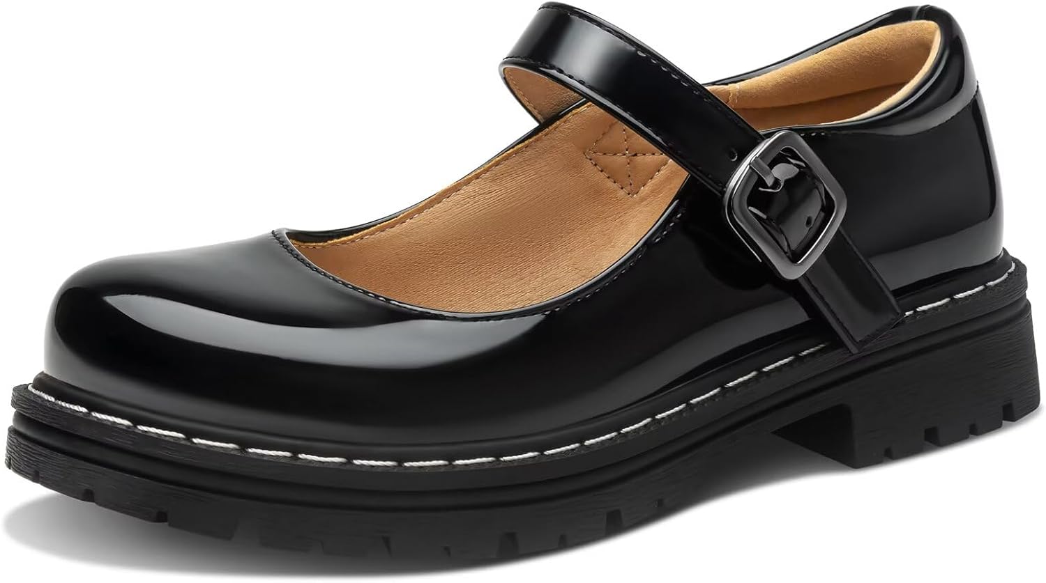 Mary Jane Gothic Oxford Flats for Women – Round Toe, Ankle Strap, Minimalist Design, Comfortable Flat Shoes for Daily Wear