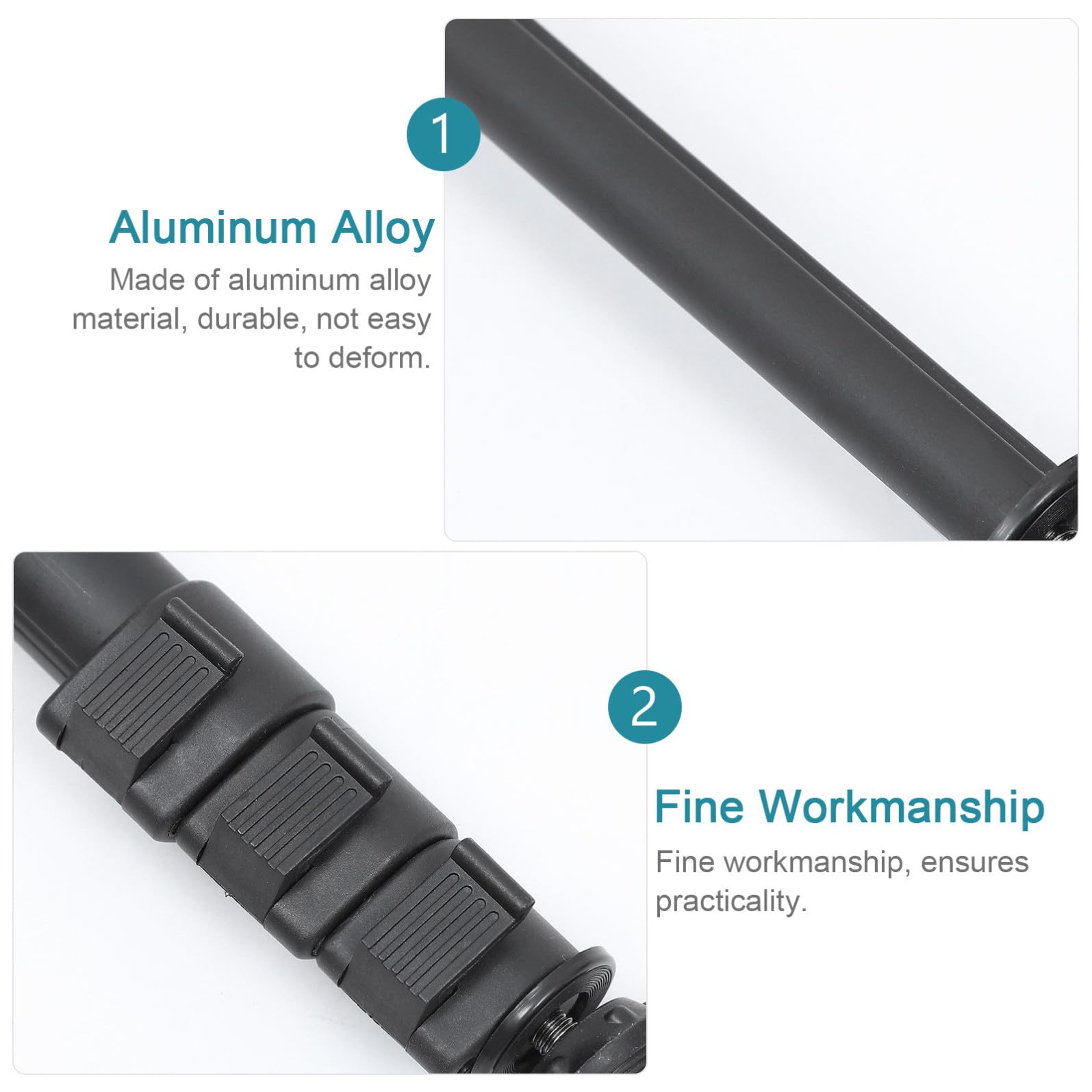 Monopié Extensible para Cámaras Digitales, Monopié Compacto de Aleación de Aluminio, Negro, Ligero, Carga Máxima 3kg para Cámara