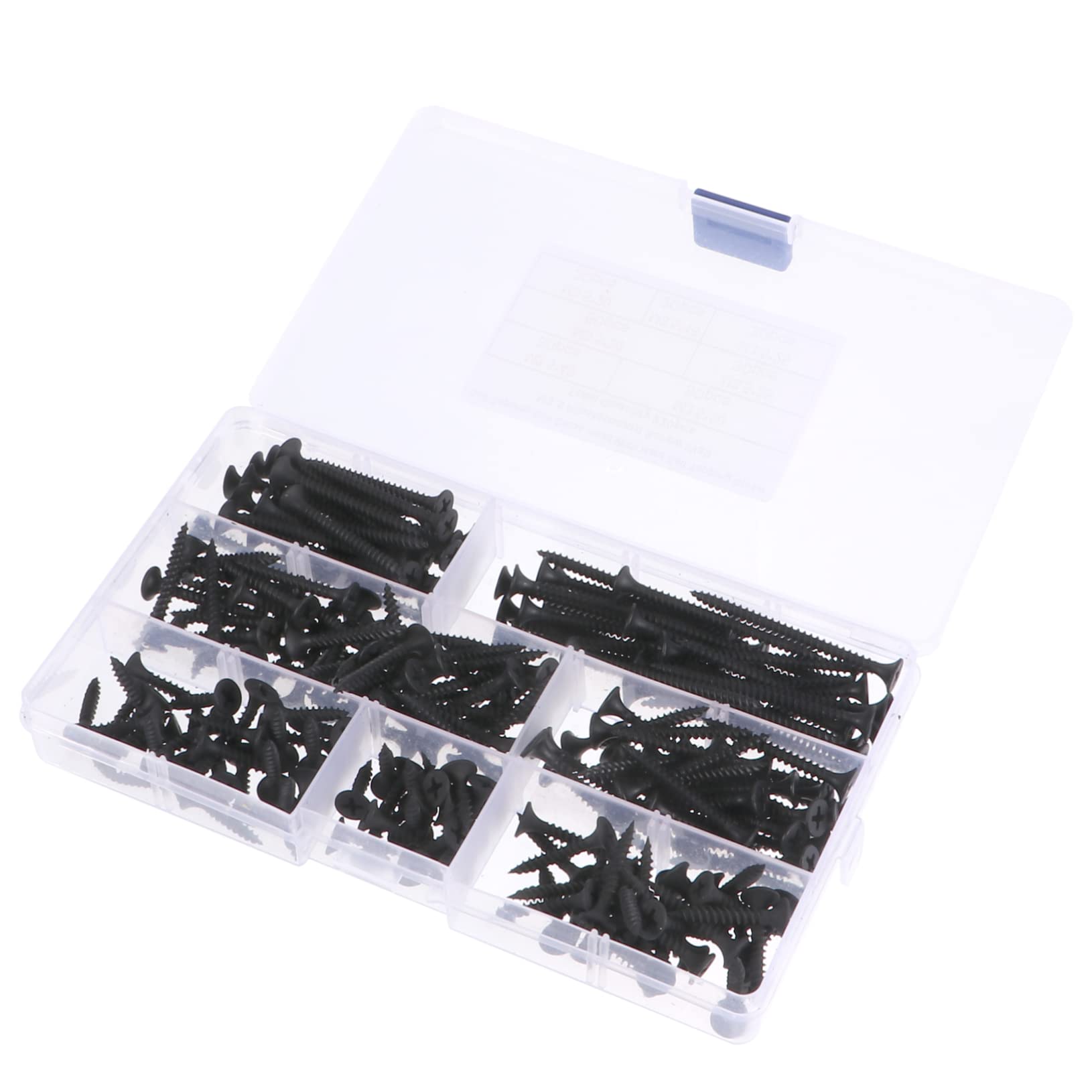 MUCKLILY Mounting Screws Set 220pcs Fast Self Tapping Screws Drive Coarse Thread Black for Home Professional