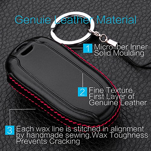 MECHCOS Compatible with Tesla Model S 3 Y Key Fob Cover Case Sleeve Leather Car Remote Shell Bag Keychain Holder - Image 5