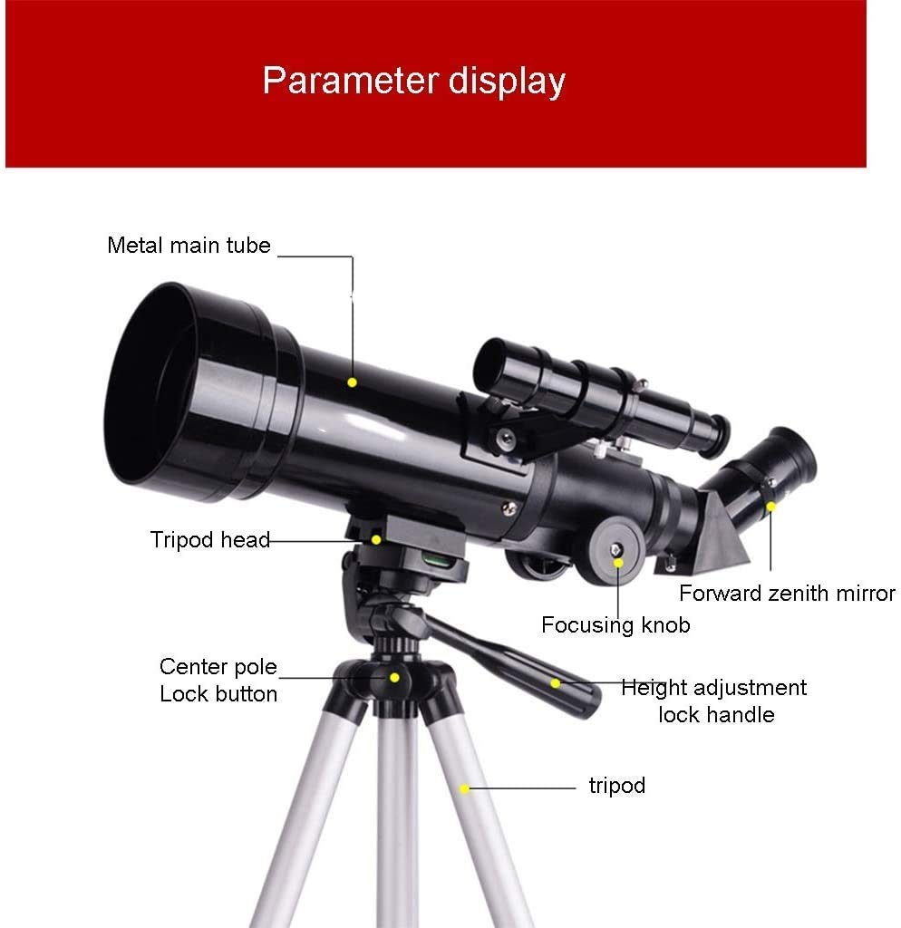 Telescopio monocular Telescopios Alta Potencia para Adultos Niños Astronomía Principiantes Telescopios astronómicos 70 mm con trípode Telescopio Refractor y Bolsa Transporte Telescopio Viaje Binocu