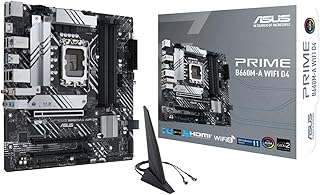 ASUS Prime B660M-A WiFi D4 LGA 1700(Intel 12th Gen) mATX Motherboard (PCIe 4.0,Intel Wi-Fi 6,DDR4,2xM.2 Slots, 1Gb LAN, DP,2 x HDMI, Rear USB 3.2 Gen 2, Front USB 3.2 Gen 1 Type-C, Aura Sync)