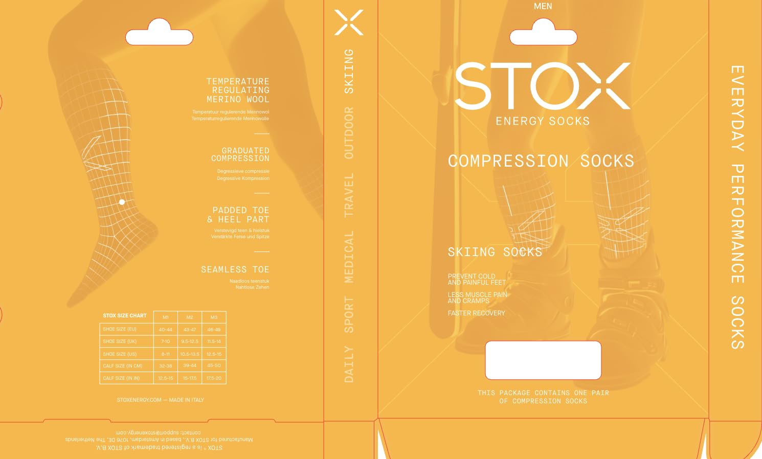 STOX Energy Socks Damen Kompressionsstrümpfe Merino Thermosocken Ski Snowboard