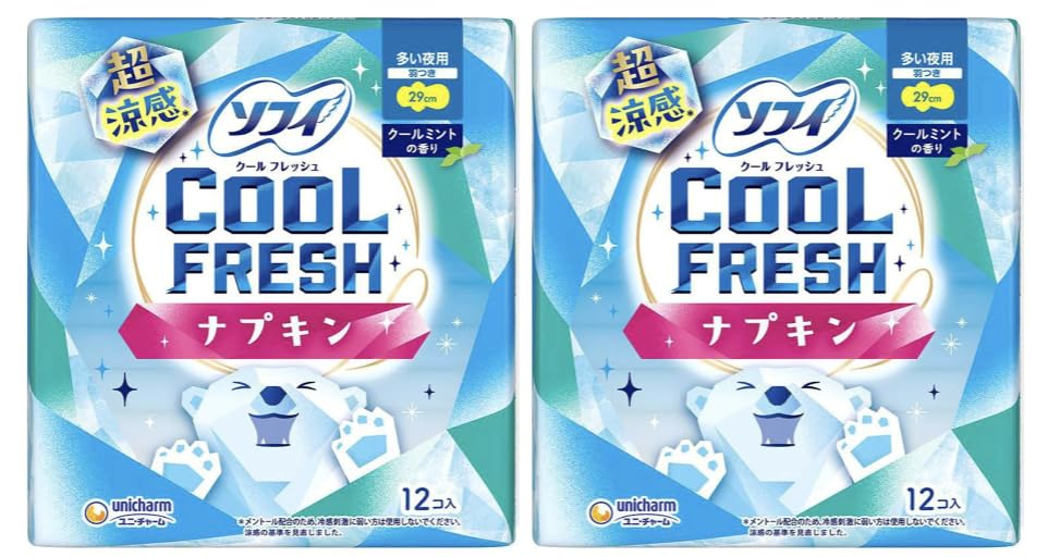 Amazon | クールフレッシュ 超涼感ナプキン 多い夜用 羽つき 29cm 12枚