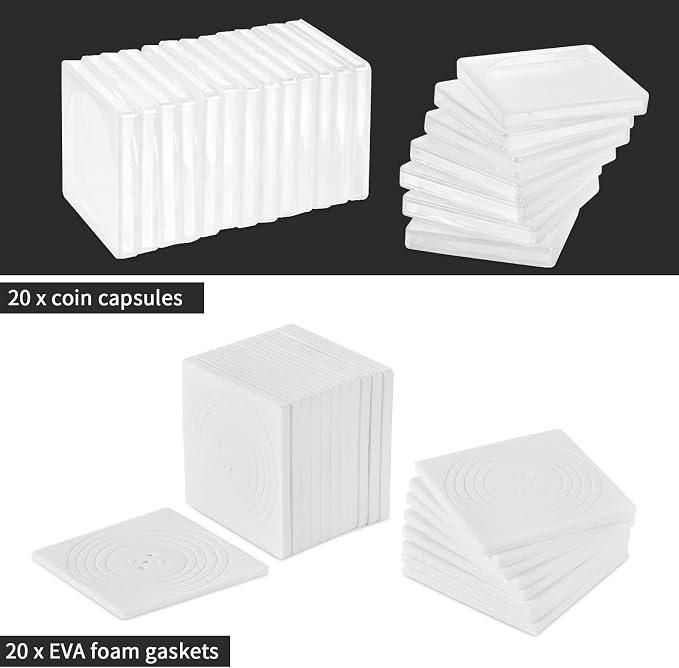 Portamonedas para 20 piezas de dólar plateado de 5 tamaños miniatura 5