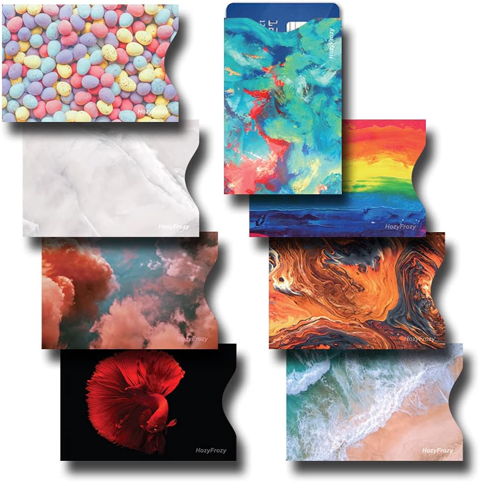8 RFID Blocking Sleeves, Credit Card Protector, Anti Theft Credit Card Holder, Easy to Recognize, Vivid Color Prints