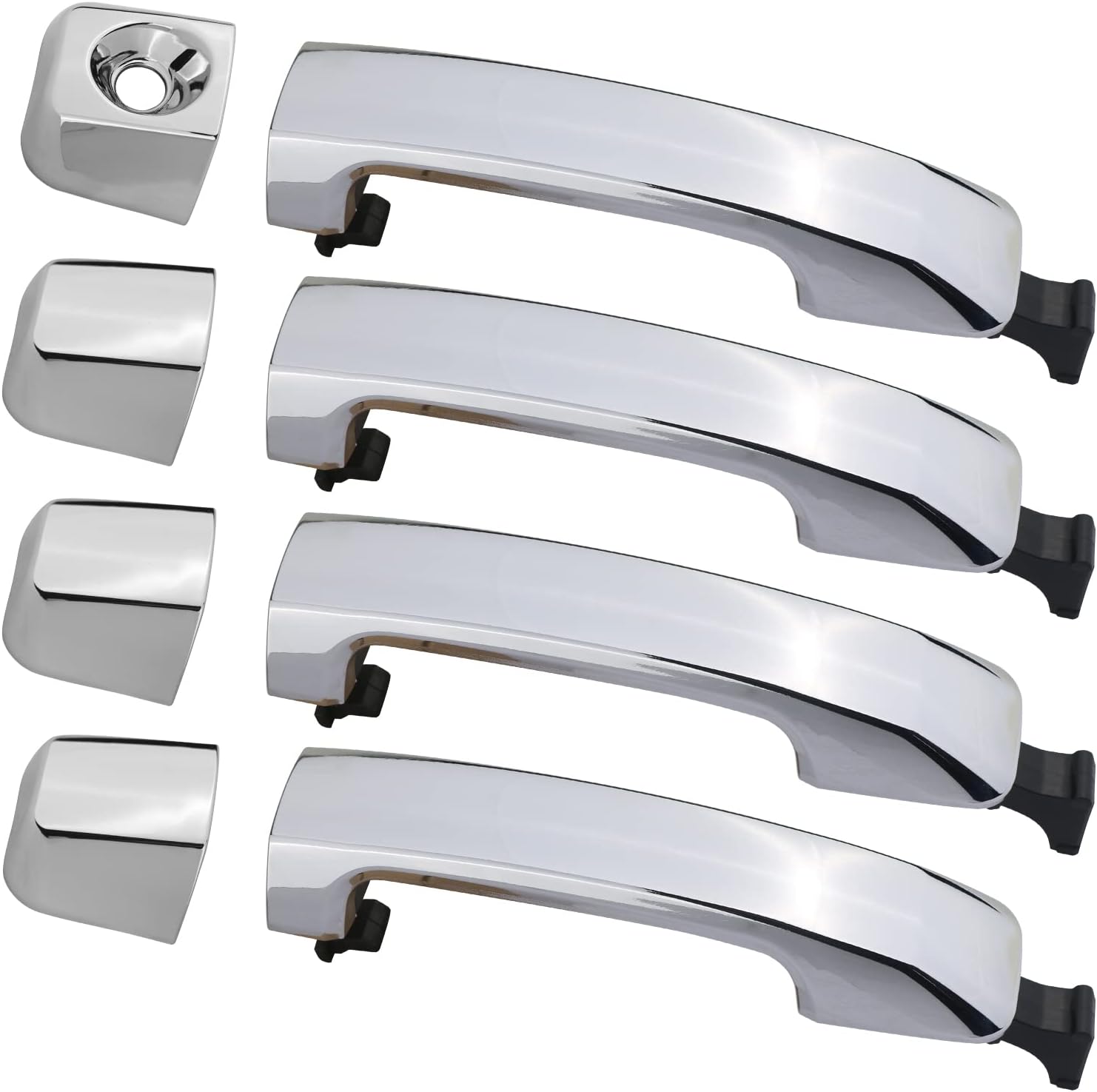 Osompar 4PCS Exterior Door Handle Compatible with Toyota Tundra 2007-2020 Black Front Rear Driver Passenger Side Replaces 69210-0C020 69217-0C020 69217-0C040