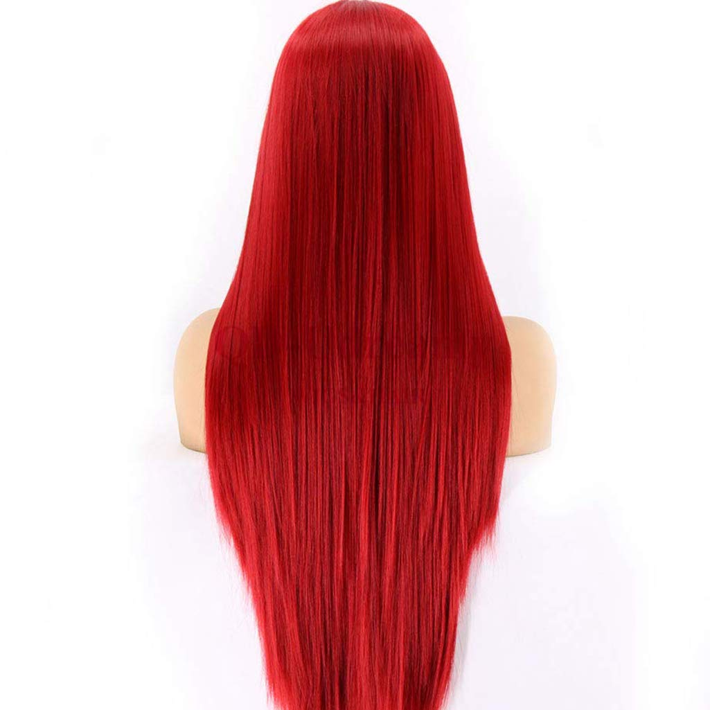 24 Pollici Donne Parrucche Rosse Lunghe Parrucche Sintetiche Rosse Luminose Parrucche Sintetiche Naturali Resistenti Al Calore Per Cosplay Carnevale Di Halloween