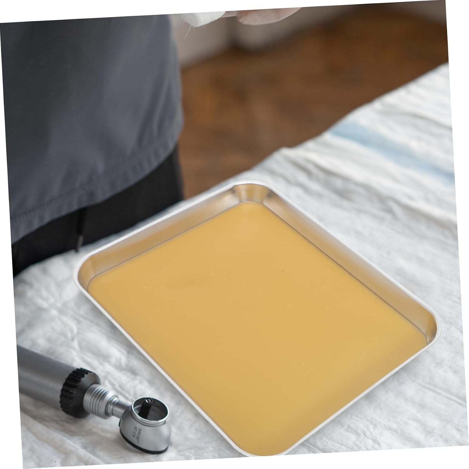 SOLUSTRE Stainless Steel Dissection Tray with Wax Lining 12 Metal Lab Dissecting Pan for Biology Experiments and Anatomy Lessons Sturdy Laboratory Tool for Students