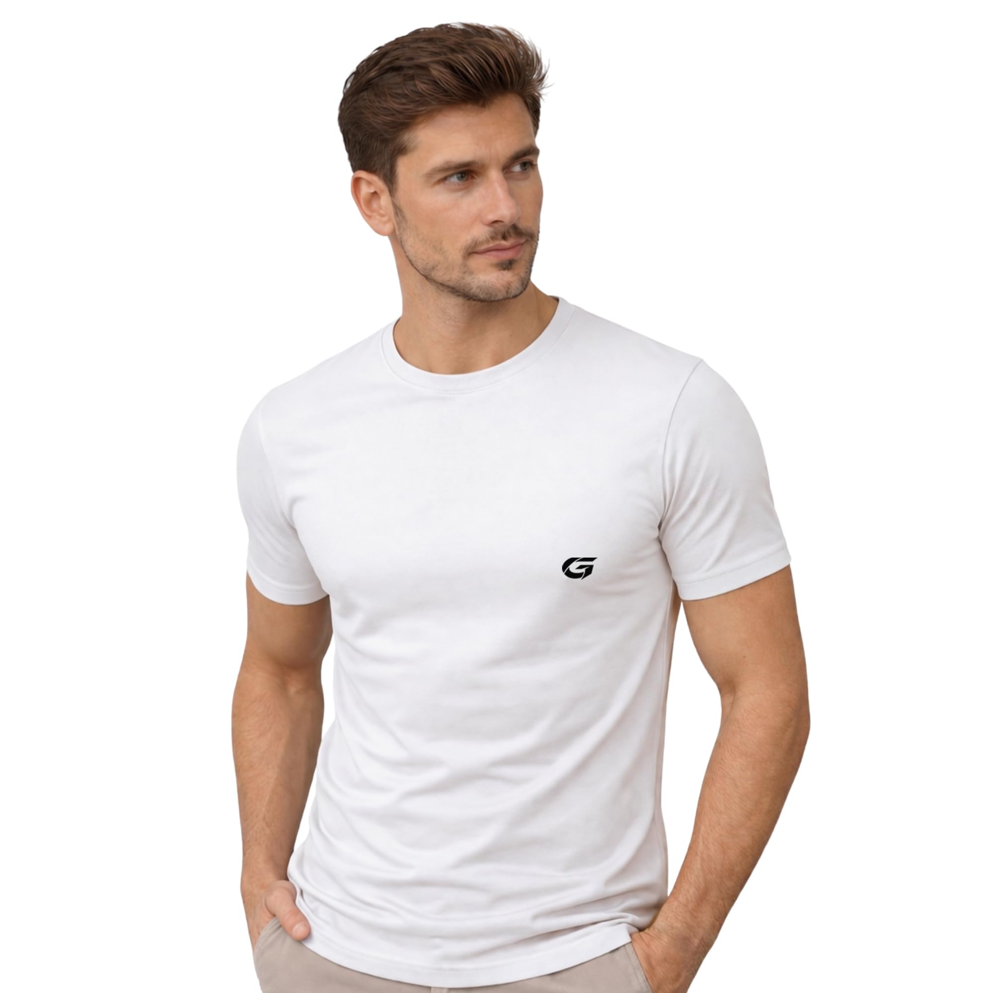 GYMIFIC Men’s Solid Round Neck T Shirt | Slim Fit for Men | Half Sleeve Tshirt for Men Gym Wear | Casual Running Yoga Sports Jersey Mens Round Neck Tee-image-24