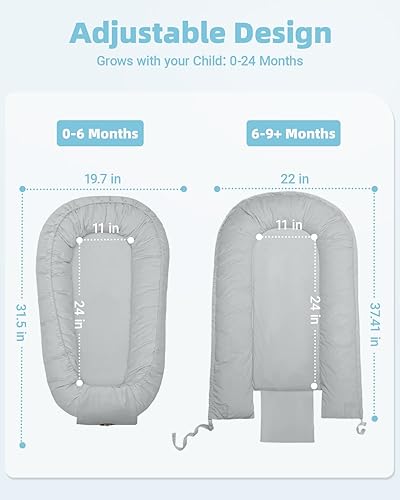 Miniatura 6 de Almohada para tumbona para bebé, tumbona ajustable para recién nacido de 0 a 24 meses, tumbona para bebés transpirable y suave, tumbona para bebé