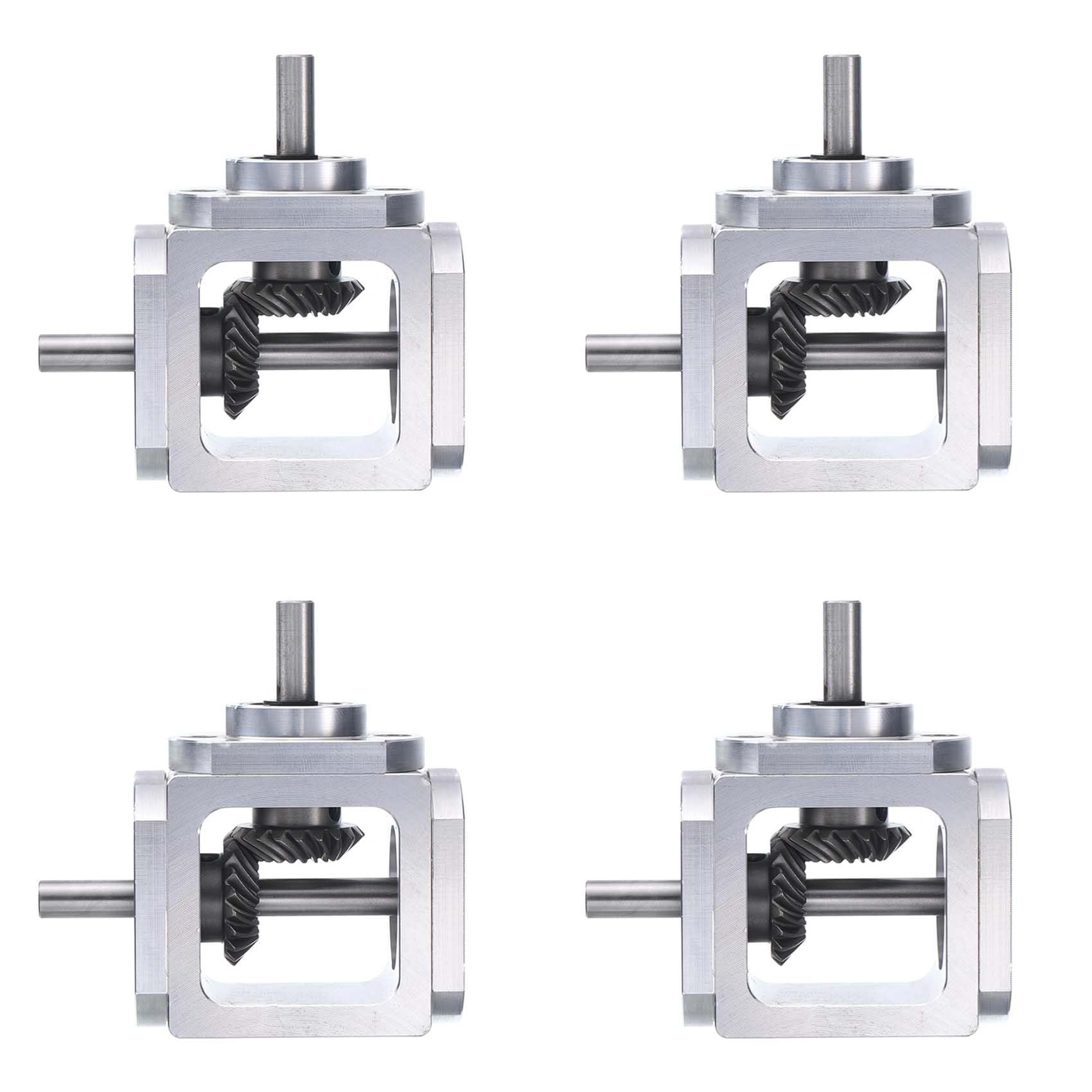 Jnchdghwa As Shown 4X Gear-Box 90 Degree Right Angle Bevel Gear-Box 1:1 Single Output Shaft 1 Module 20 Teeth Bevel Gear Aluminum Frame