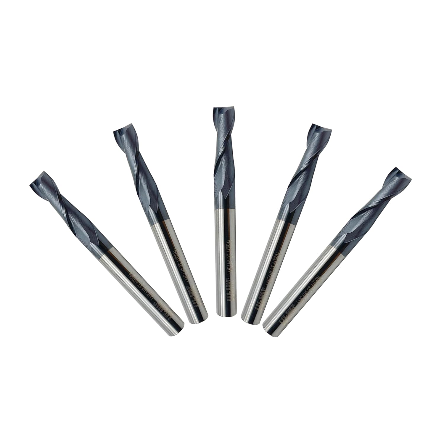 Carbide Square End Mill - 2 Flute - 1/4" 2T (5 Piece, 1/4") - for Milling Alloy Steels, Hardened Steel, Metal & More – Mill Bits Sets for DIYers & Professionals by LU&MN