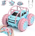 Fast Direct Charging Remote Control Cars for Kids, Amphibious Rc Cars with LED Lights 360° Rotation Stunts Cars 2.4Ghz 15km/h 4WD All Terrain RC Trucks for Boys Girls Aged 3+