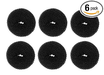 BIRDWARE Set Of Black 6 Pcs (2small 2 medium 2 large) Combo Pack Of Bun Donuts For Bun Maker Juda Hair Accessories Hair Styling Tools