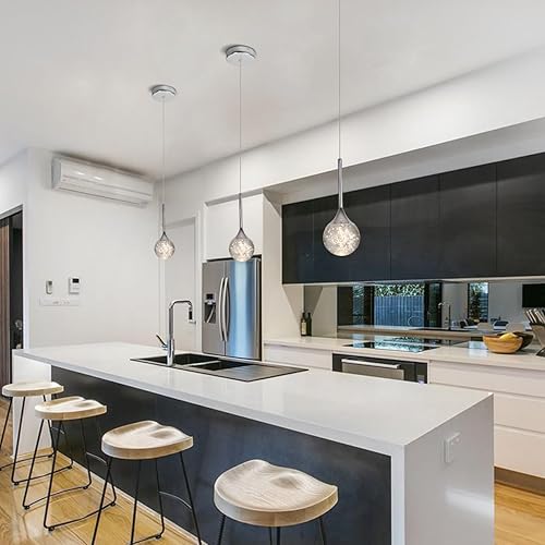 Miniatura 4 de Moderna lámpara colgante de cristal cromado, mini candelabro de globo regulable, luz LED colgante de techo, luz de lujo de cristal de burbujas para