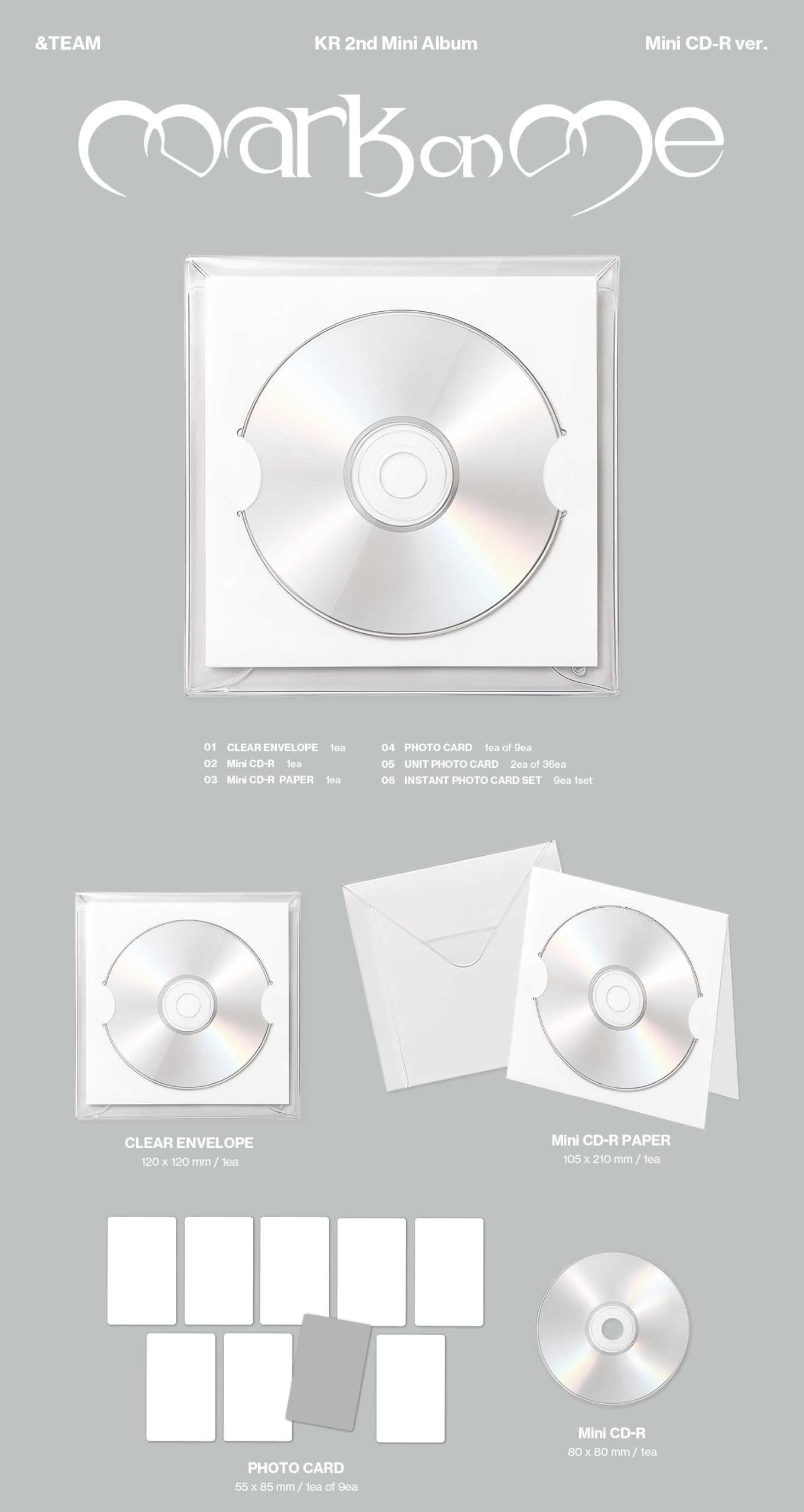 (Zestaw solo: EJ+Fuma+Jo+Haruna+K+Maki+Nicholas+Taki+Yuma) i TEAM Mark on Me KR 2. mini album ze śledzeniem