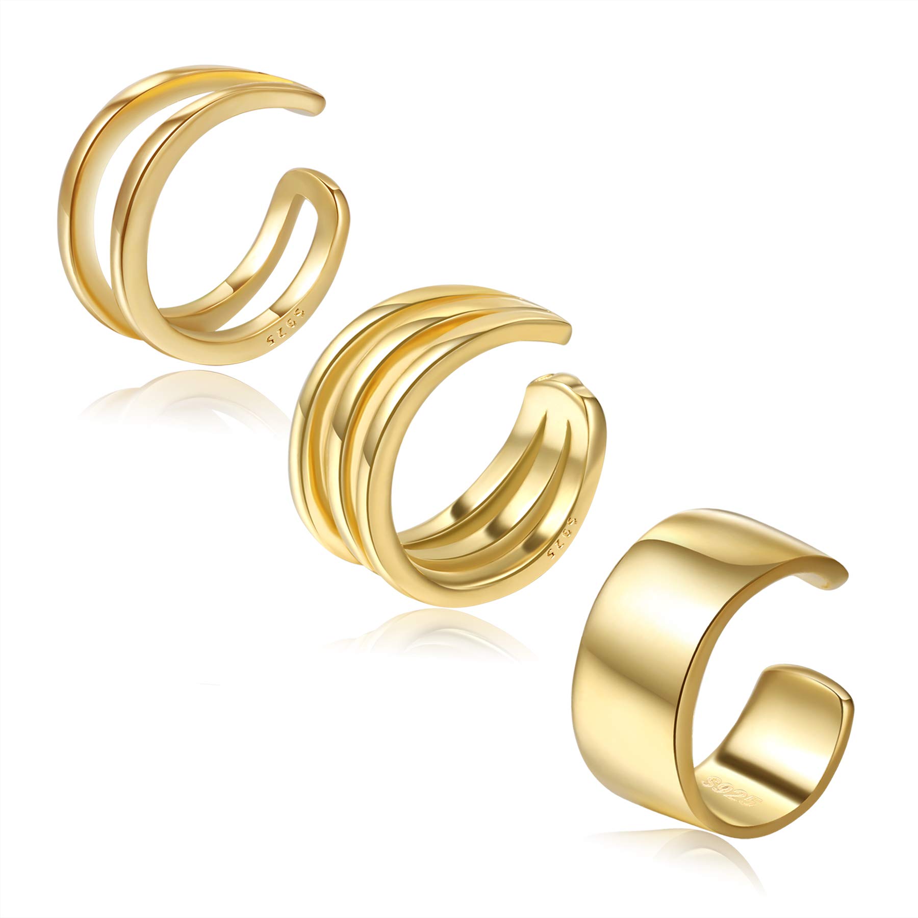CHIC & ARTSY Cuff Earrings 925 Sterling Silver Ear Cuff Earrings Non-Piercing Fake Helix Cartilage Cuff Earrings Various Styles Conch Ear Cuffs Fine Jewelry for Women Man ear cuff #4