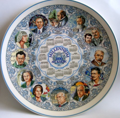Wedgwood Annual Calendar Plate Millennium 2000 Art & Music