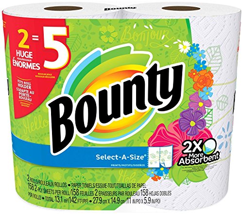 Bounty Select-A-Size Print Paper Towels, 2 Count