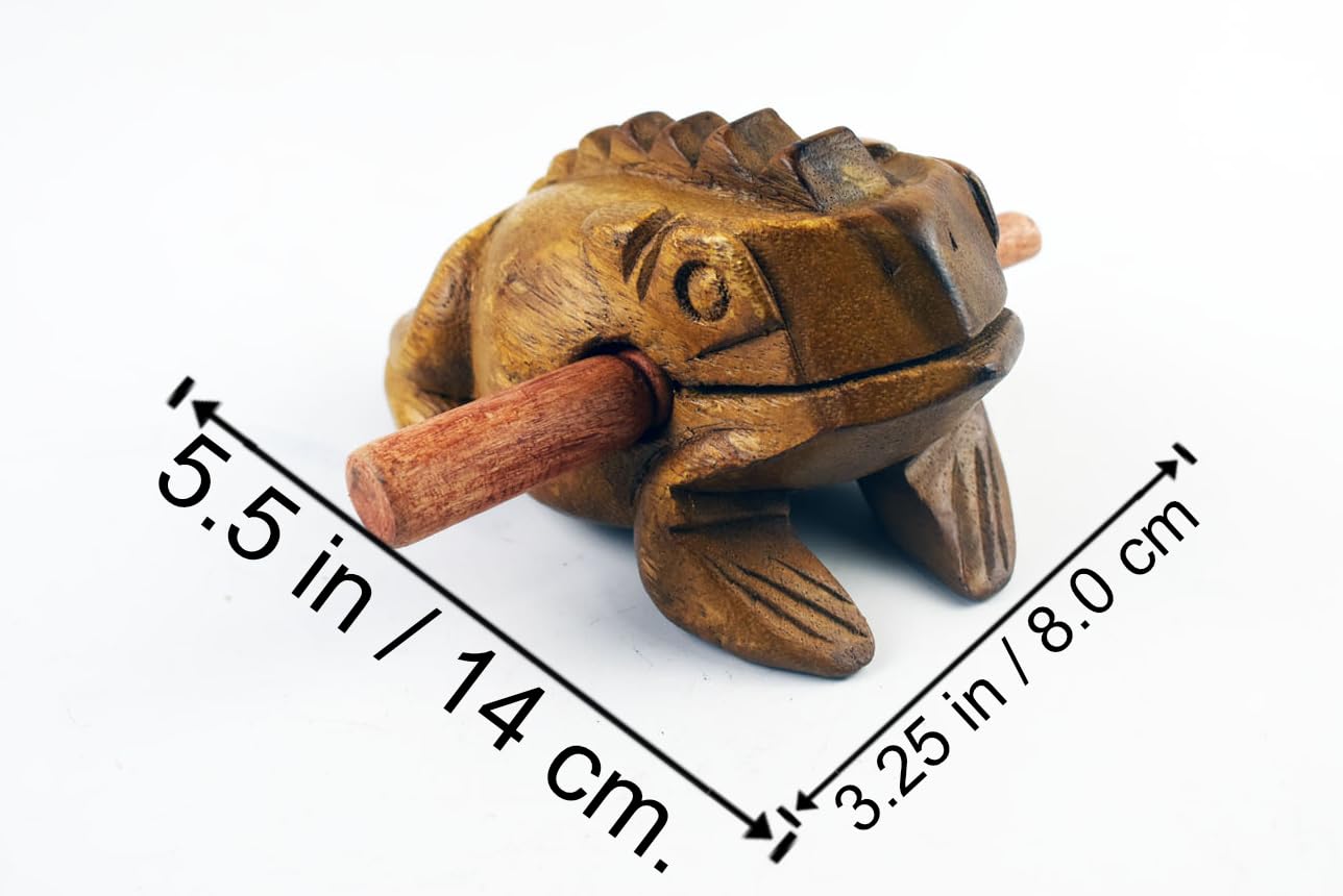 Frog guiro wood block musical instrument Percussion Musical Instrument Perfect size Natural Wood Güiro Frog. (5.5 inches-14.0 cm.) - Image 3