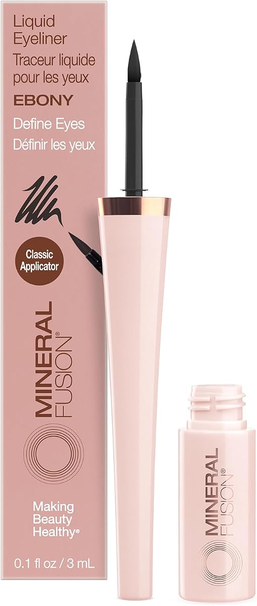 Mineral Fusion Liquid Eyeliner, Ebony, 0.1 Ounce (Packaging May Vary)