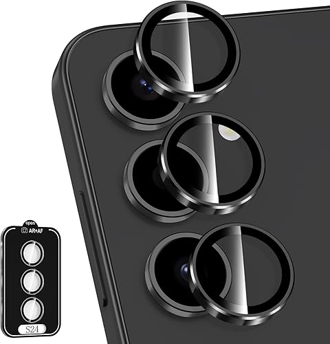 Miniatura 168 de Protector de lente de cámara para Samsung Galaxy S25 FE, cubierta individual de lente de vidrio templado con anillo de metal, [fuerte adsorción]