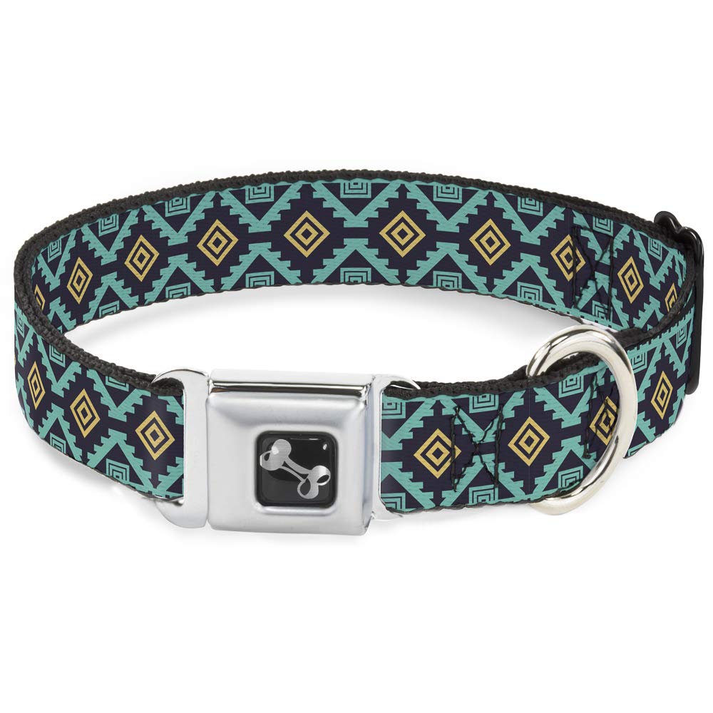Collier de chien bleu marine Geometric6 idéal pour les balades au parc