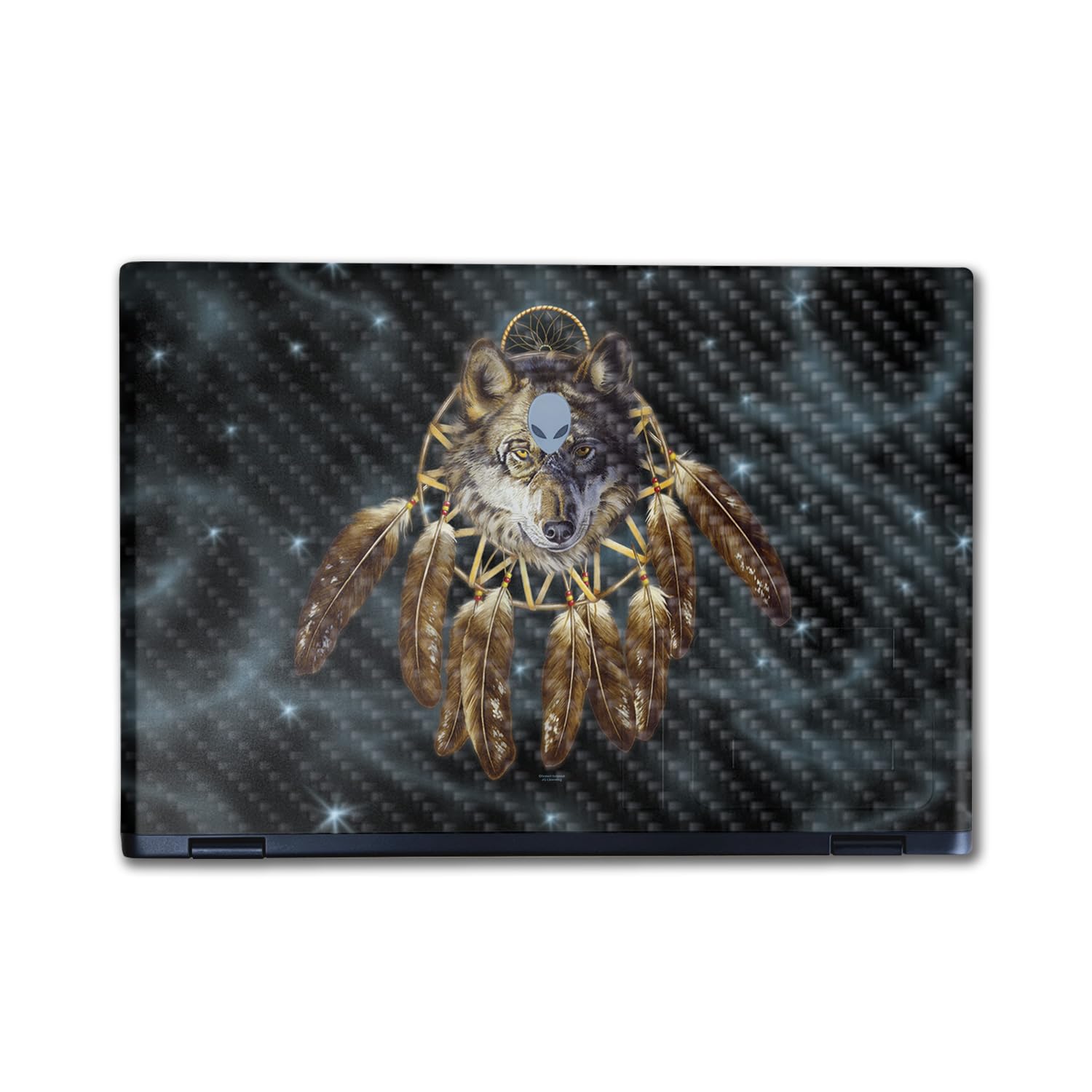 Carbon Fiber Laptop Skin Compatible with Alienware M16 R2 (2024) - Wolf Dreams - Premium 3M Vinyl Protective Wrap Decal Cover - Easy to Apply | Crafted in The USA by MightySkins