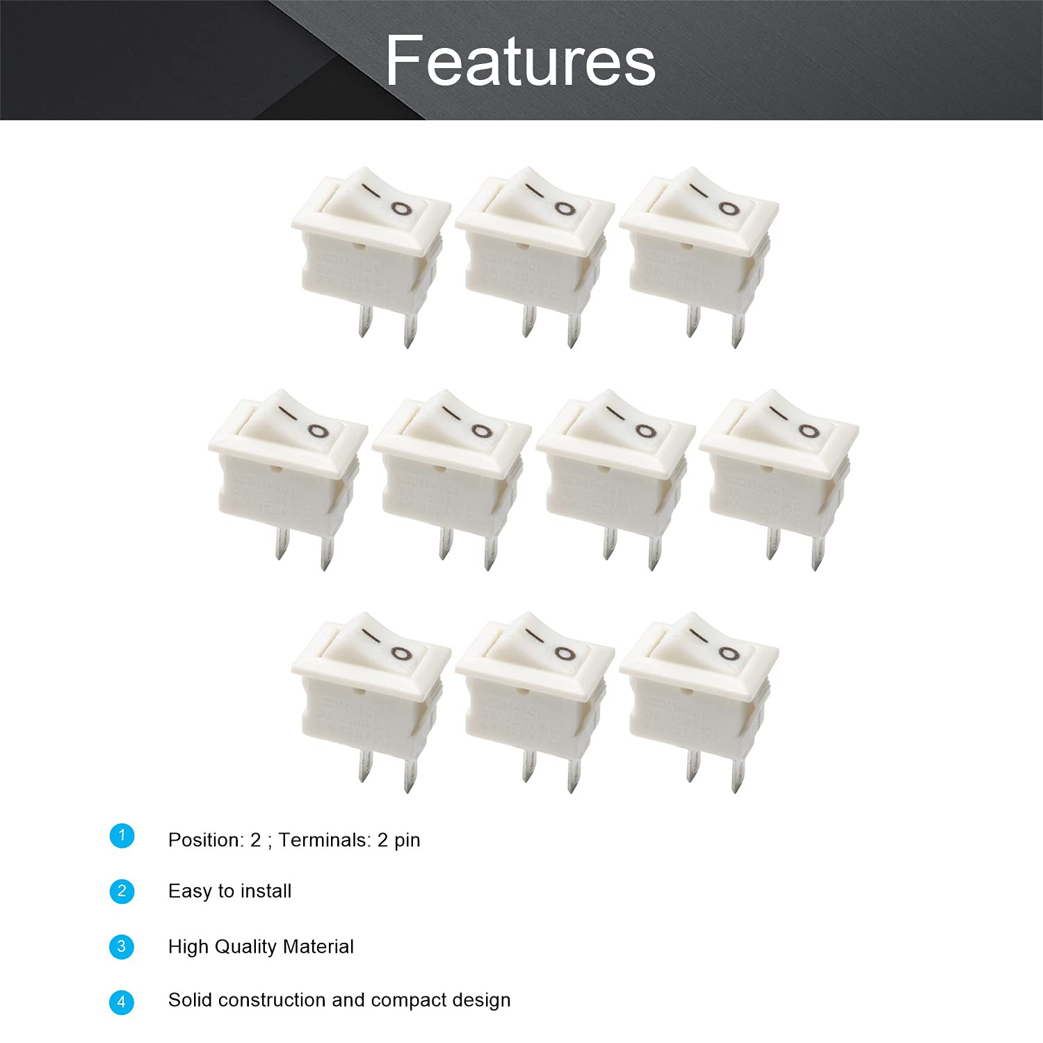 Kcd11 Rocker Switch Snapklik.com : 10Pcs KCD11 ON/Off Boat Rocker Switch 2Pin 250V/6A 125V ...