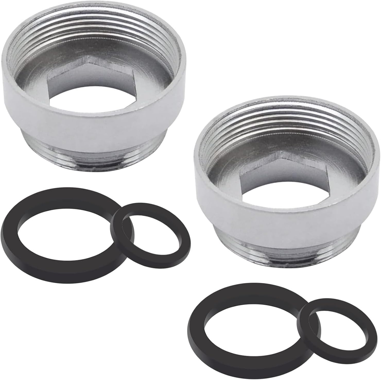 2 Pcs Faucet Adapter, Tap Aerator Connector for Bathroom Kitchen Water Purifier (24mm Female to 22mm Male)