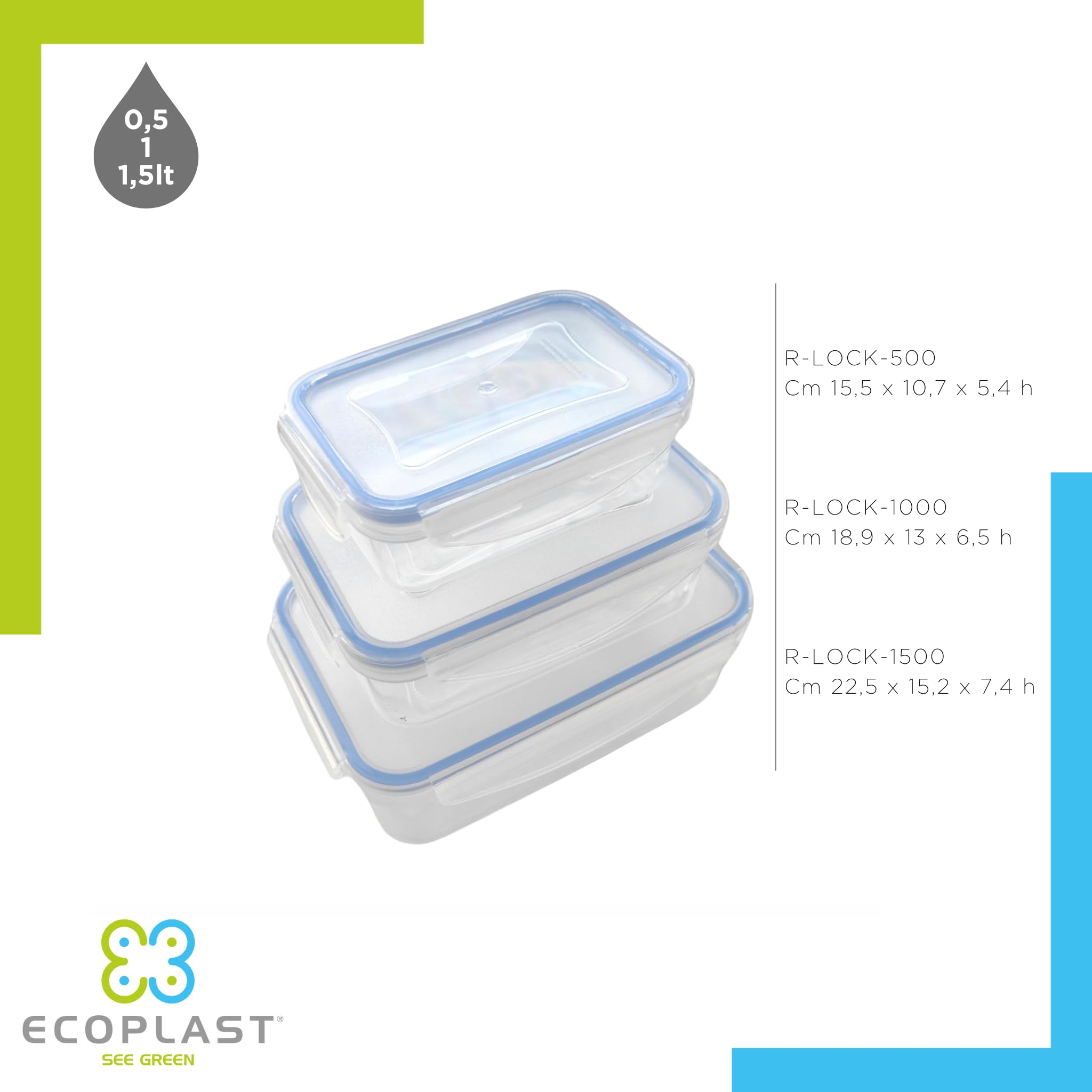 Lot De 3 Boîtes Alimentaires Hermétiques Sans BPA - 2,75L + 1,8L + 1,1L - Transparentes, Lavables Au Lave-Vaisselle Et Micro-ondes
