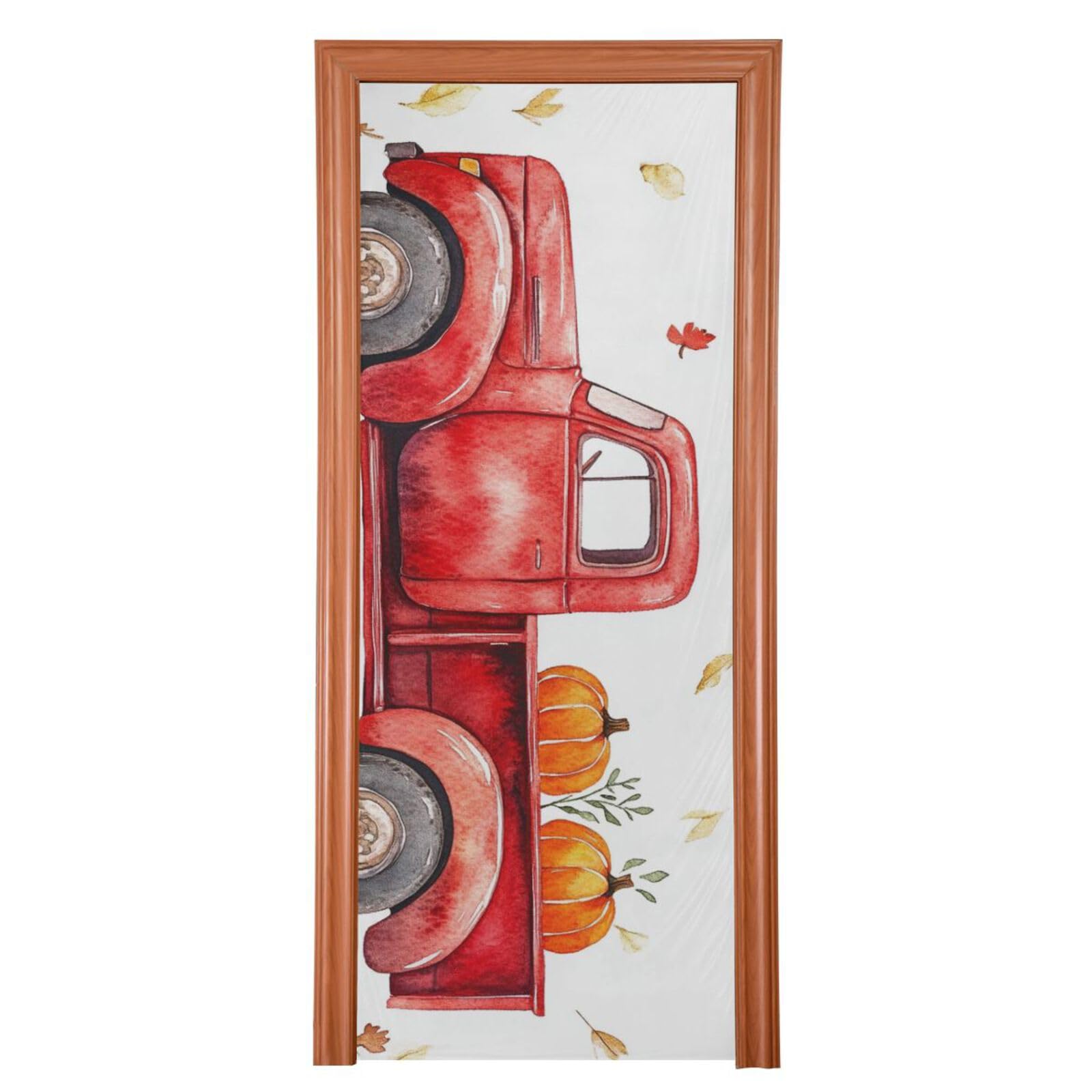 Camion d'automne bannière de porte décorative pour les fêtes de vacances scolaires