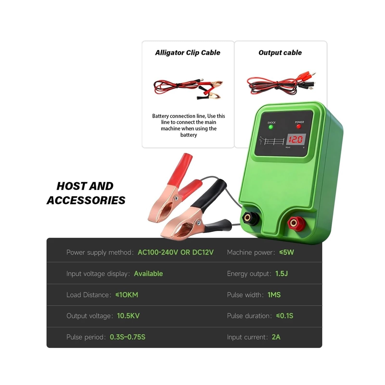 Elettrificatore for recinti elettrici a impulsi ad alta tensione - neratore di controller for recinti for bestiame resistente for recinzioni di ranch da pascolo
