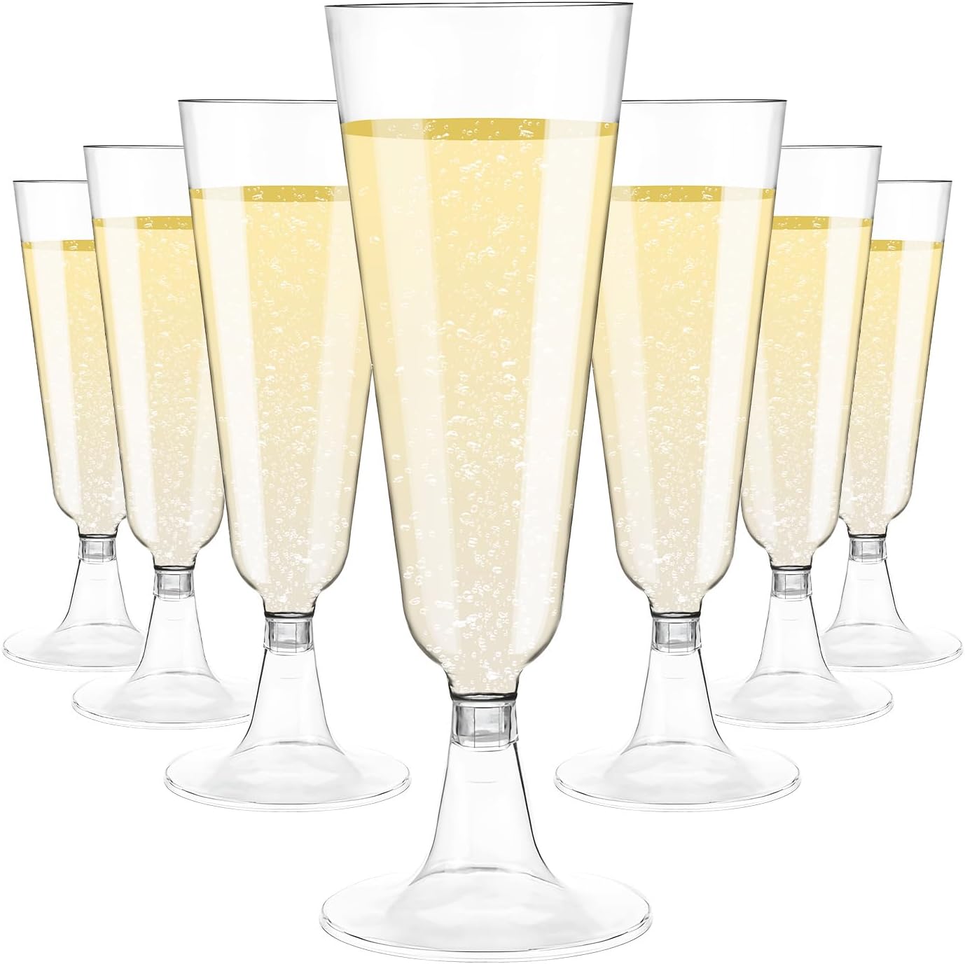 Plastic Champagne Flutes 100 Pack Disposable Glasses 5.5 Oz Clear Plastic Toasting Glasses Cocktail Cups for Party Wedding Thanksgiving Birthday