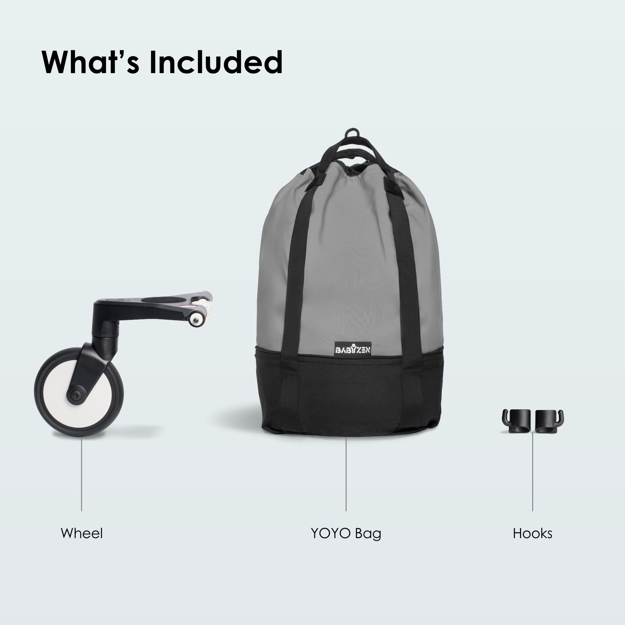 BABYZEN YOYO Bag, Grey - Provides Additional, Sturdy Storage on The YOYO2 Pushchair - Includes Wheel Base & Hooks - Image 2
