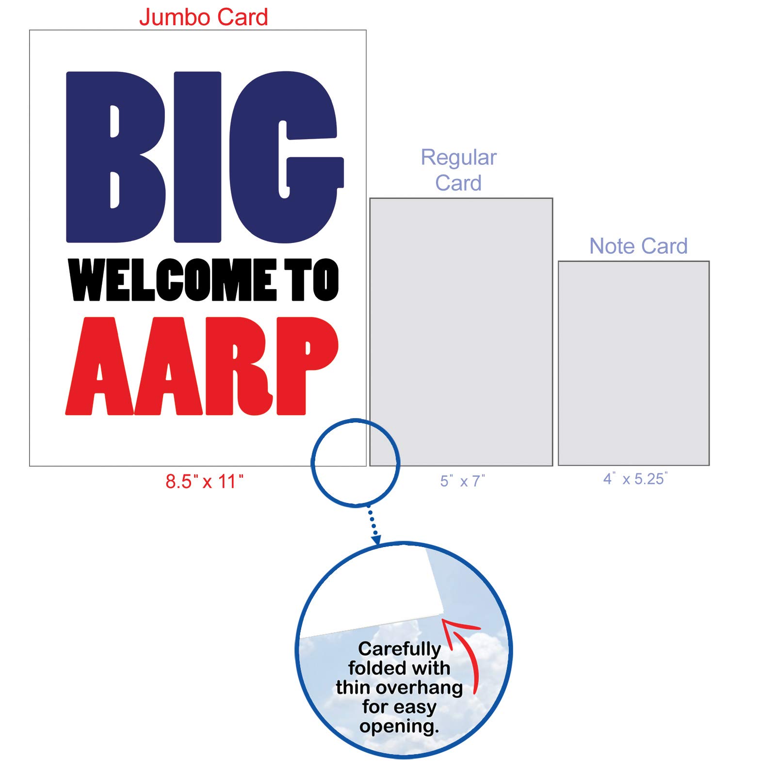 Amazon.com: NobleWorks - 50th Big Funny Birthday Card (8.5 x 11 Inch) -  Group Milestone Notecard for Year Old, Birthday Congrats - Welcome to AARP  50 J4869BDG : Everything Else