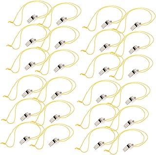 BCOATH 24 Peças Apito Esportivo Decoração Apito Para Caminhadas Para Adultos Com Cordão Apito Para Professor De Esportes Pingente De Metal Apito Professor Apito Basquete Futebol Aço