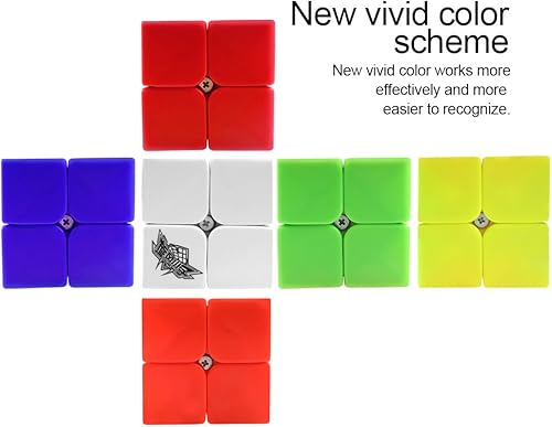 Miniatura 4 de Cubo de velocidad D-fantix Cyclone Boys 2x 2 con etiquetas permanentes rompecabezas mágico de cubo 2 pulgadas