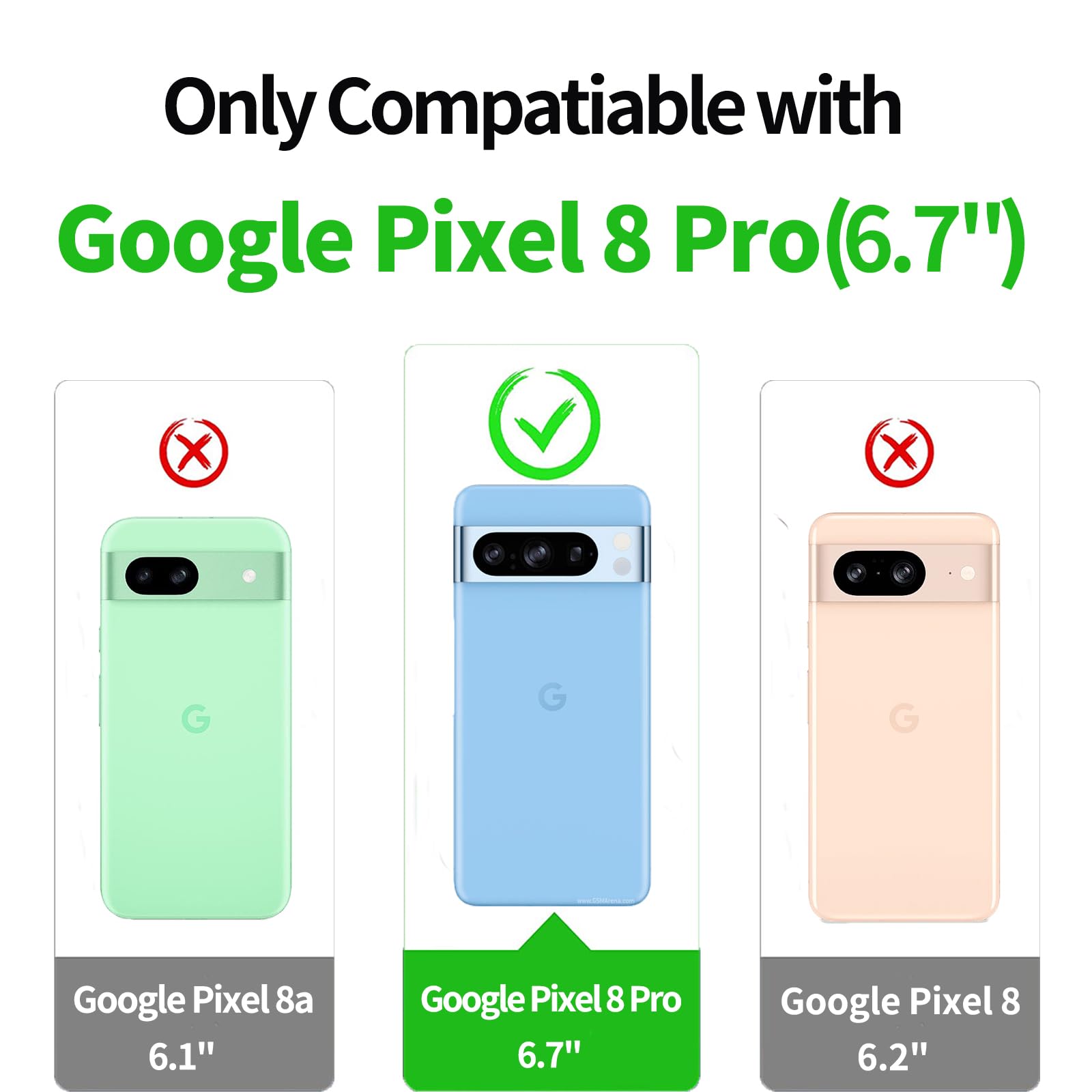 LeYi for Google Pixel 8 Pro Case: and 2 Tempered Glass Screen Protector &2 Camera Lens Protector - Image 2