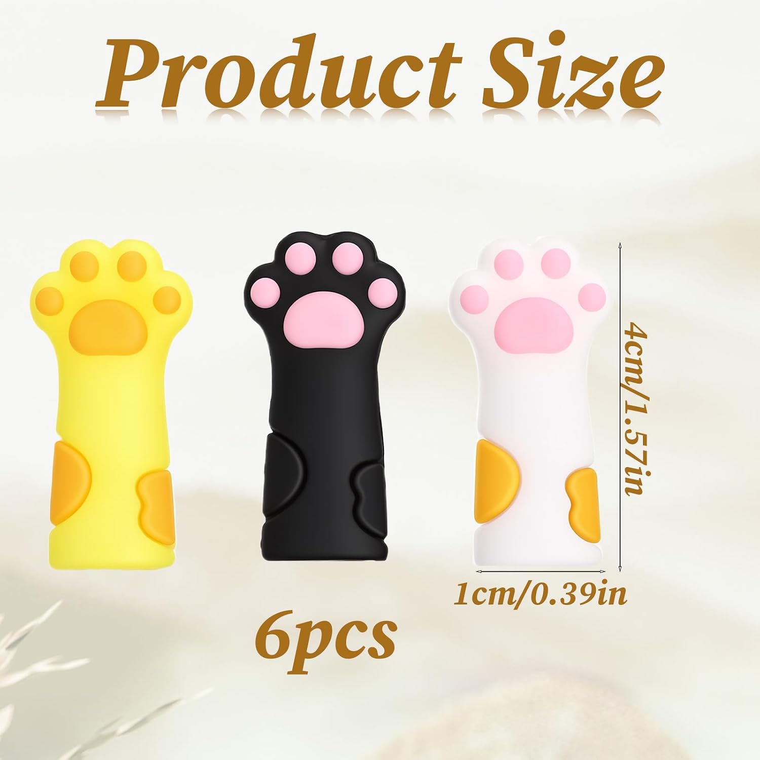 6 Pcs Knitting Needle Point Protectors, Cat Paw Knitting Needle Caps fit Sizes US 2.5-11 (3mm-8mm) Needles Knittings Needles Stoppers for Craft,Quilting, DIY Art and Sewing