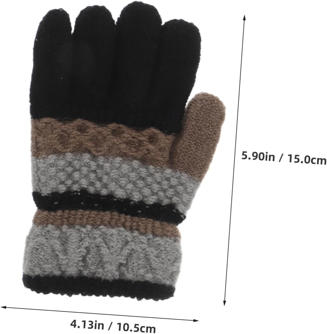 BESTYASH 1pair Boys and Girls Winter Gloves Soft Knitted Mittens for Boys Girls Warm Finger-separated Design Striped Gloves for Cold Weather Activities