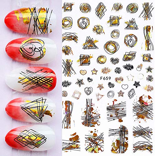 MWOOT 8 Stück Selbstklebend Nagelsticker, Nailart Sticker, DIY Nageldeko Nagel Sticker, Nagelkunst Nagelfolien-Aufkleber… – Bild 4