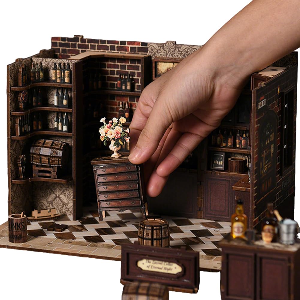 Kit fai da te in miniatura per casa delle bambole in miniatura con luce a LED, kit fai da te per casa delle bambole in legno, regali per lettori adulti adolescenti principianti
