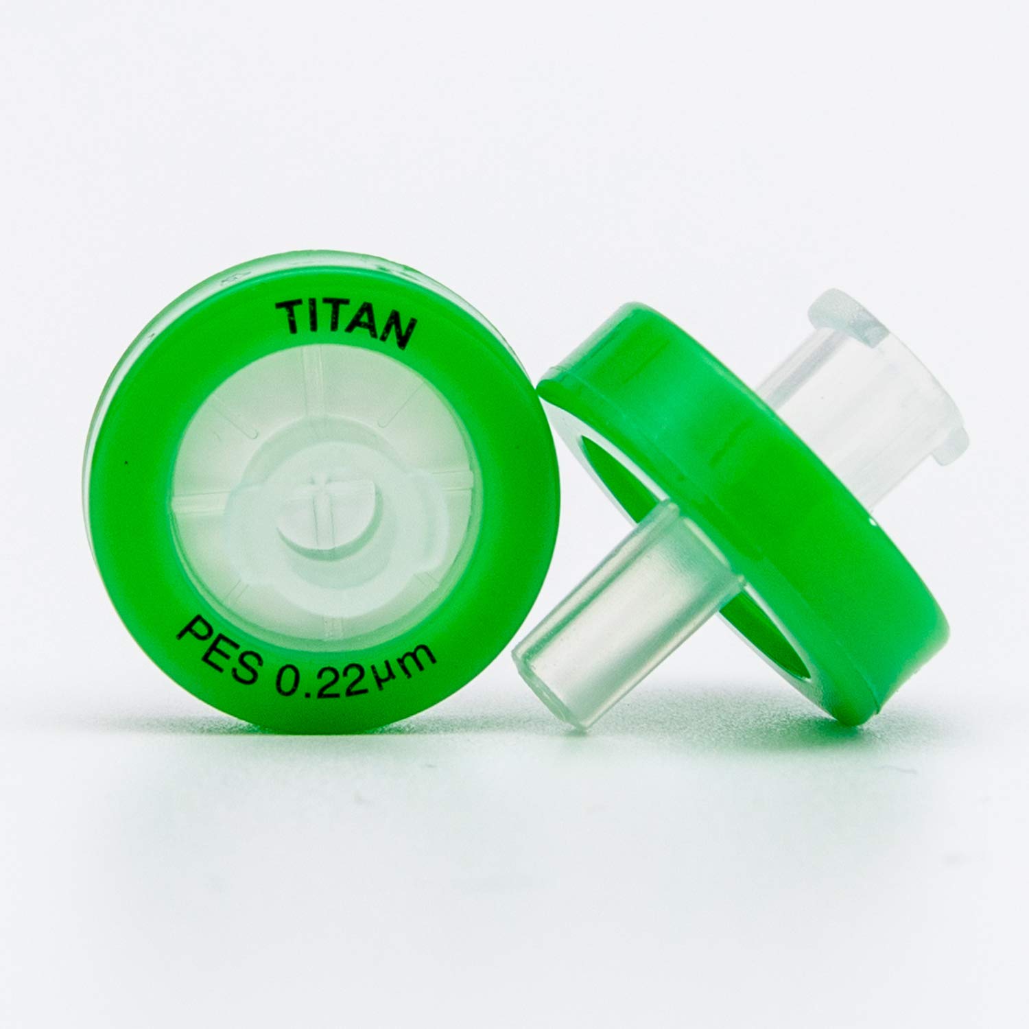 100pcs Syringe Filters,Syringe Lab Filters, PES (Polyethersulfone) 13mm Diameter 0.22μm Pore Size,Non Sterile Filtration,Green