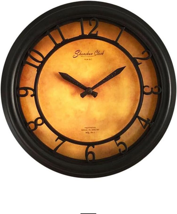 Vintage Wall Clock, Silent Non Ticking Quality Quartz Battery Operated 8 Inch /22.5 Cm Square Easy to Read Home/Office/School Clock, Black
