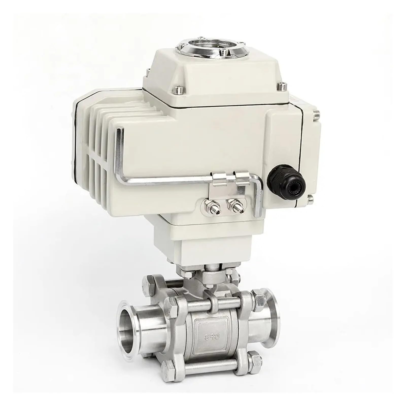 QEFHSVVZE DN40 Φ45 Stainless Steel High Platform Motorized Ball Valve 220VAC Tri-Clamp Ferrule Type Electric Ball Valves(110VAC)