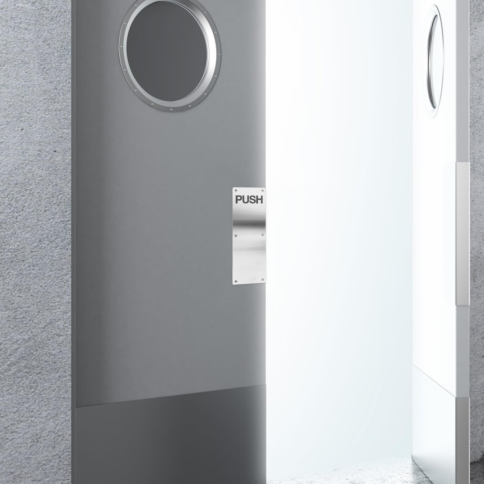 DOITOOL Manija De Puerta Comercial De Acero Inoxidable Push Pull Con Placa De Empuje Para Puertas Interiores Y Almacén 11.81X3.93X2.55In