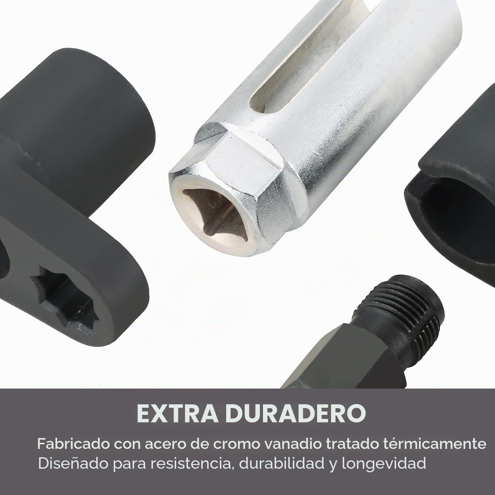 ATPEAM Juego de 5 llaves para sondas lambda, sonda lambda con tuercas de 22 mm y reparación de roscas para M12/M18, 1/2'' y 3/8''