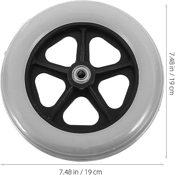 Shineofi 2Pcs Universal Wheelchair Front Wheels Replacement Plastic Caster Wheels for Wheelchair Walker Shopping Cart Trolley 7.48In Diameter